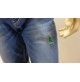 99 BE BERMUDA  JEANS CON RISVOLTO RIFINITO VERDE +ROTTURE  9900800055