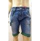 99 BE BERMUDA  JEANS CON RISVOLTO RIFINITO VERDE +ROTTURE  9900800055