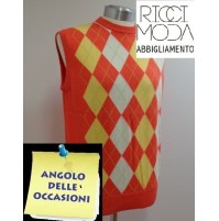 Outlet maglia uomo gilet chalecos waistcoats westen  zhilet  arancio 370810057 